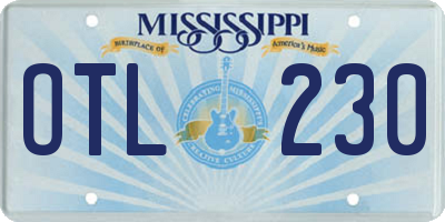 MS license plate OTL230