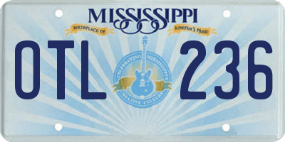 MS license plate OTL236