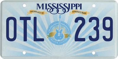 MS license plate OTL239