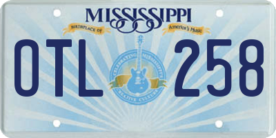 MS license plate OTL258