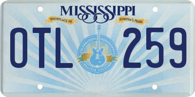 MS license plate OTL259
