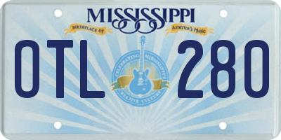 MS license plate OTL280