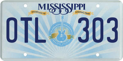 MS license plate OTL303