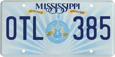 MS license plate OTL385