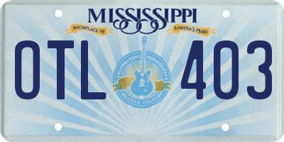 MS license plate OTL403