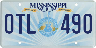MS license plate OTL490