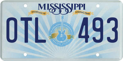 MS license plate OTL493