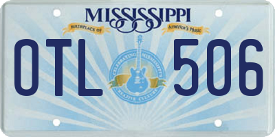 MS license plate OTL506