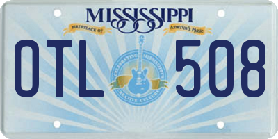 MS license plate OTL508