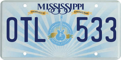 MS license plate OTL533
