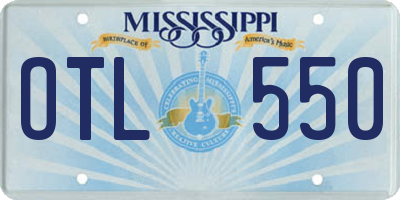 MS license plate OTL550