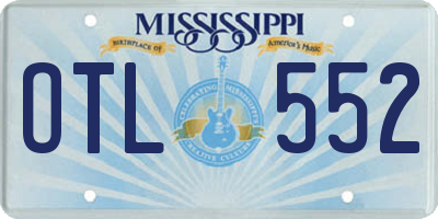 MS license plate OTL552