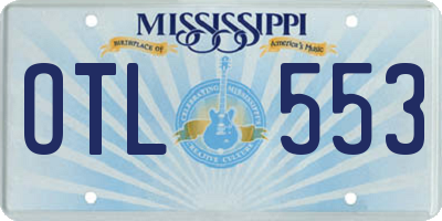 MS license plate OTL553