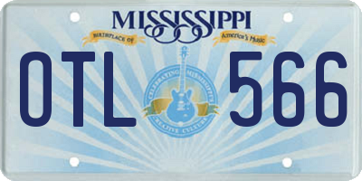MS license plate OTL566