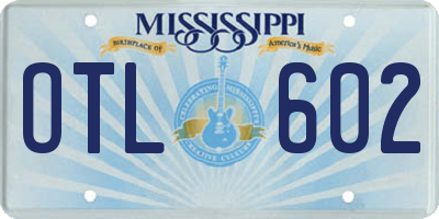 MS license plate OTL602