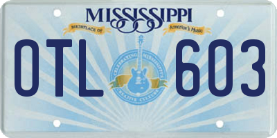 MS license plate OTL603