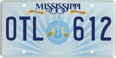 MS license plate OTL612