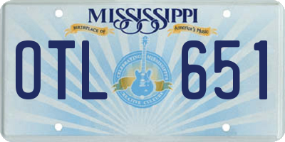 MS license plate OTL651