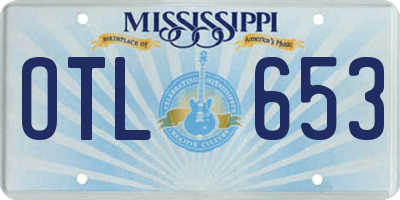 MS license plate OTL653