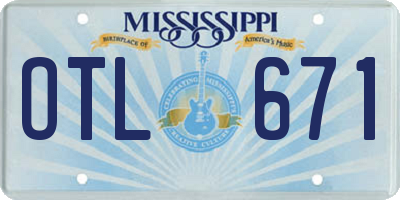 MS license plate OTL671