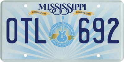 MS license plate OTL692