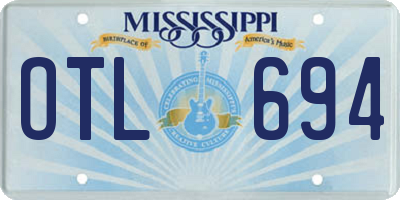 MS license plate OTL694