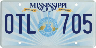 MS license plate OTL705