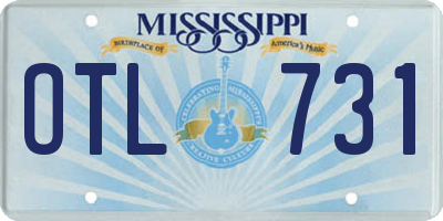 MS license plate OTL731