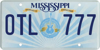 MS license plate OTL777