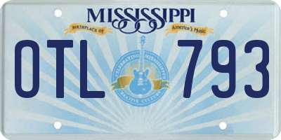 MS license plate OTL793