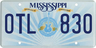 MS license plate OTL830