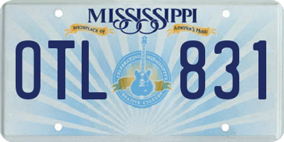 MS license plate OTL831