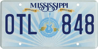 MS license plate OTL848