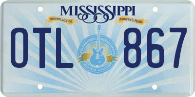 MS license plate OTL867