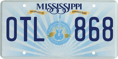 MS license plate OTL868