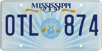 MS license plate OTL874