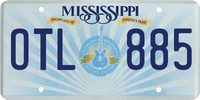 MS license plate OTL885
