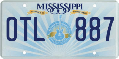 MS license plate OTL887