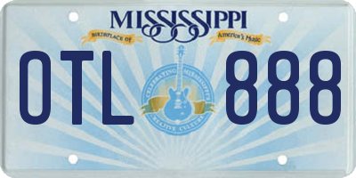 MS license plate OTL888