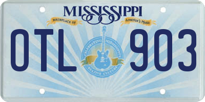 MS license plate OTL903