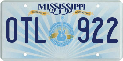 MS license plate OTL922
