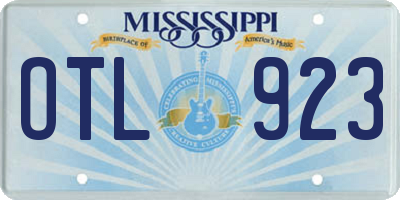 MS license plate OTL923