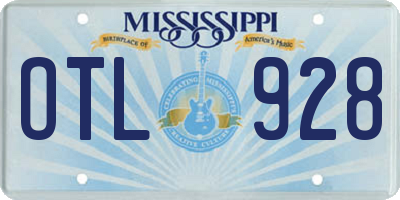 MS license plate OTL928