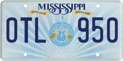 MS license plate OTL950