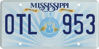 MS license plate OTL953