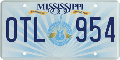 MS license plate OTL954