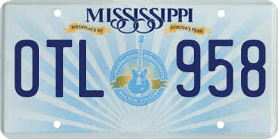 MS license plate OTL958