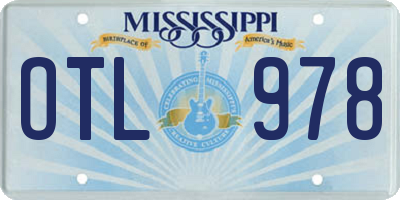 MS license plate OTL978