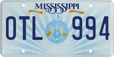 MS license plate OTL994