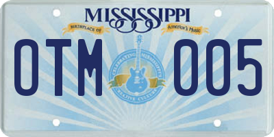 MS license plate OTM005